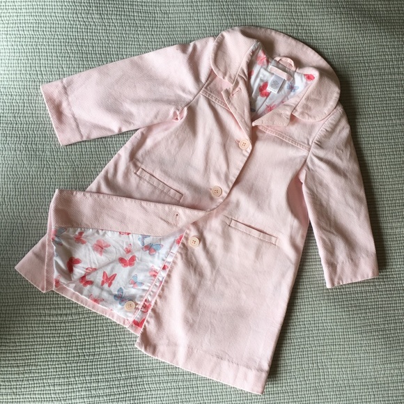 Janie and Jack Pink Cotton Waffle Texture Coat - Picture 1 of 3